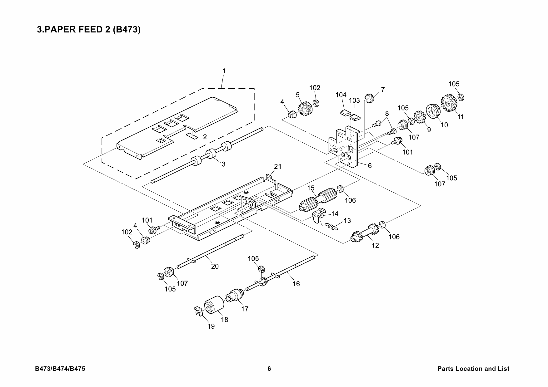 RICOH Options B473 B474 B475 TRAY-UNIT-TYPE-1075 Parts Catalog PDF download-3